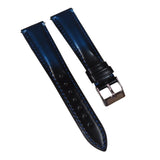 18mm, 19mm, 20mm, 21mm, 22mm Gradient Blue & Black Cordovan Leather Watch Strap