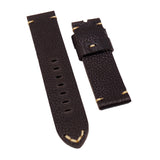 24mm Vintage Style Hickory Brown Italy Calf Leather Watch Strap