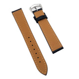 14mm, 16mm, 18mm Black Litchi Grain Calf Leather Watch Strap