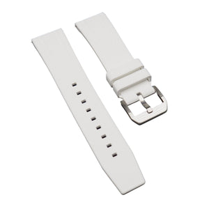 22mm Nylon Grain White FKM Rubber Watch Strap, Quick Release Spring Bars