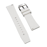 22mm Nylon Grain White FKM Rubber Watch Strap, Quick Release Spring Bars