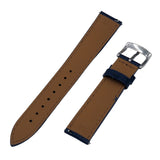 18mm, 19mm Sailcloth Texture Navy Blue FKM Rubber Leather Hybrid Watch Strap, Quick Release Spring Bars