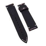 23mm Vintage Style Dark Brown Alligator Embossed Calf Leather Watch Strap For Zenith