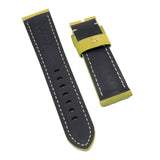 24mm, 26mm Mimosa Yellow Suede Leather Watch Strap For Panerai, Two Length Size