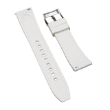 18mm, 20mm, 22mm, 24mm Ladder Step Pattern White FKM Rubber Watch Strap, Quick Release Spring Bars