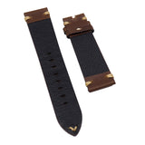 22mm Vintage Style Brown Calf Leather Watch Strap