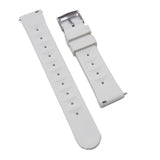 20mm, 22mm Waffle Pattern White FKM Rubber Watch Strap For Seiko, Quick Release Spring Bars