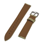 18mm, 19mm Sailcloth Texture Khaki FKM Rubber Leather Hybrid Watch Strap, Quick Release Spring Bars