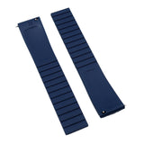 20mm, 22mm Texture Grain Navy Blue FKM Rubber CTS Watch Strap, Quick Release Spring Bars