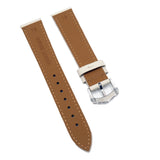 14mm, 16mm, 18mm Ivory White Litchi Grain Calf Leather Watch Strap
