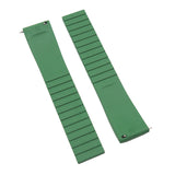 20mm, 22mm Texture Grain Fern Green FKM Rubber CTS Watch Strap, Quick Release Spring Bars