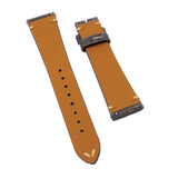 18mm, 19mm, 20mm Vintage Style Pebble Gray Waxed Suede Leather Watch Strap