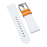 【GM】 23mm Straight Grain Dual Color Orange & White FKM Rubber Watch Strap For Blancpain Fifty Fathoms