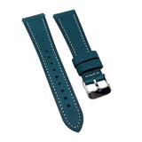 18mm, 20mm Aegean Blue Minerva Box Leather Watch Strap, Quick Release Spring Bars