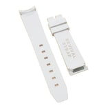 20mm Curved End White Vulcanized FKM Rubber Watch Strap For Rolex, Omega and MoonSwatch