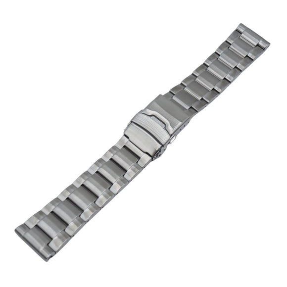 22mm Straight End Stainless Steel Watch Strap, Brushed, For Seiko