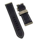 24mm, 26mm Rhinoceros Grey Suede Leather Watch Strap For Panerai, Two Length Size