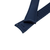 20mm, 22mm Curved End Navy Blue FKM Rubber CTS Watch Strap, Quick Release Spring Bars