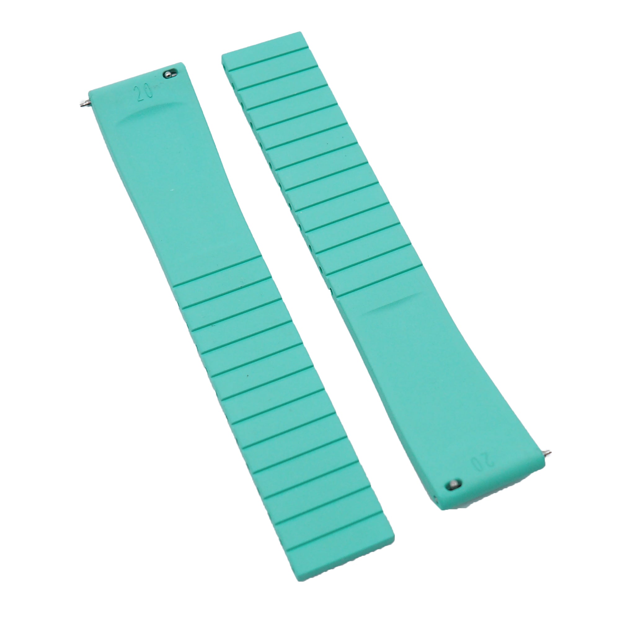 20mm, 22mm Texture Grain Tiffany Blue FKM Rubber CTS Watch Strap