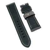 24mm, 26mm Lead Grey Suede Leather Watch Strap For Panerai, Two Length Size
