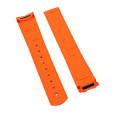 20mm Orange Curved End FKM Rubber Watch Strap For Omega and MoonSwatch