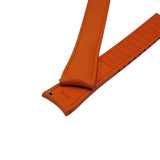 20mm, 22mm Curved End Orange FKM Rubber CTS Watch Strap, Quick Release Spring Bars