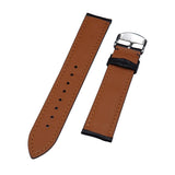 19mm Black Ostrich Embossed Calf Leather Strap