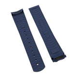 20mm Navy Blue Curved End FKM Rubber Watch Strap For Omega and MoonSwatch