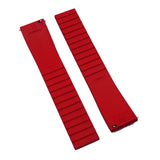 20mm, 22mm Texture Grain Red FKM Rubber CTS Watch Strap, Quick Release Spring Bars