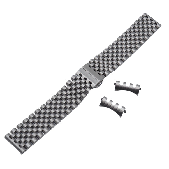 22mm Straight End Stainless Steel Watch Strap, Brushed, Model 6