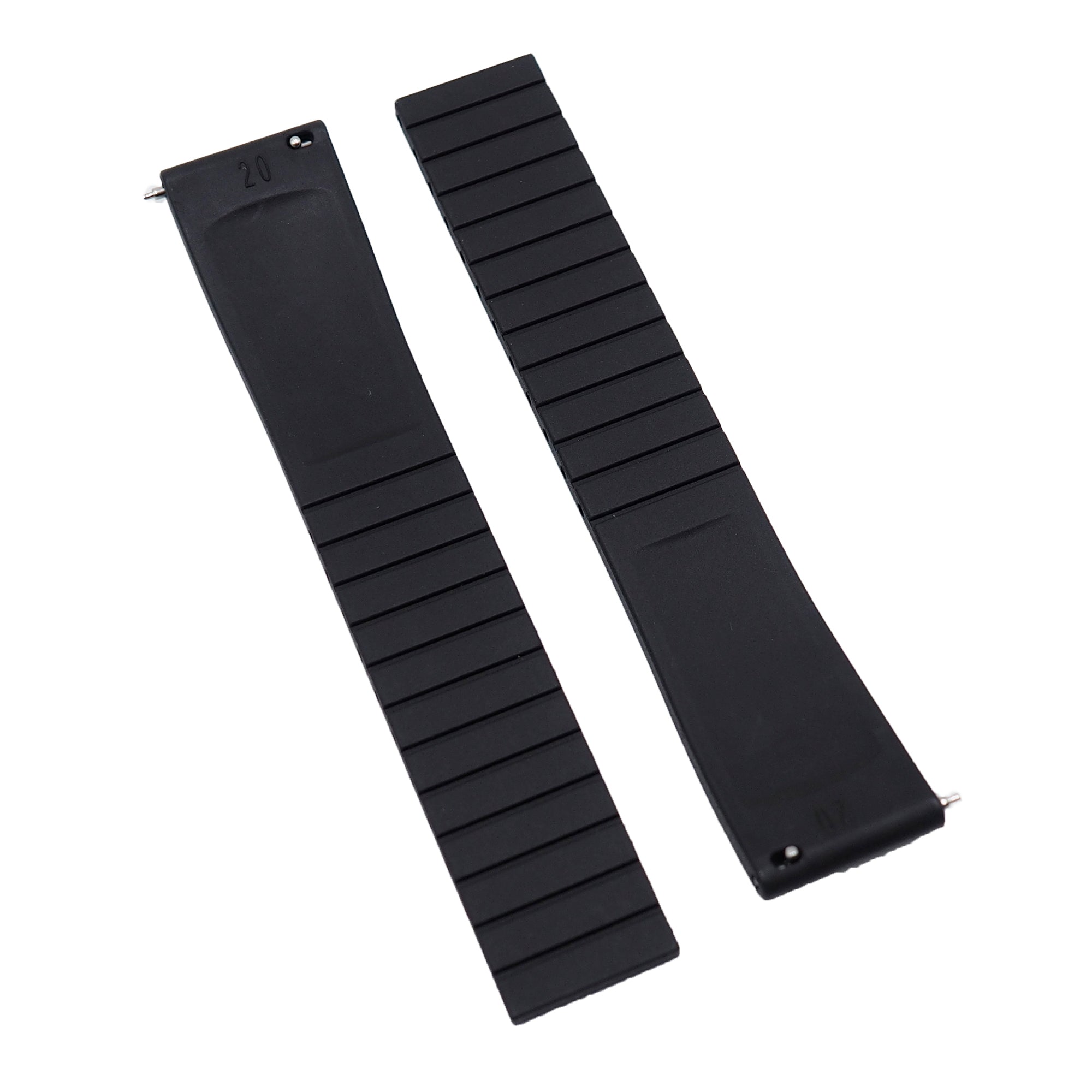 20mm, 22mm Texture Grain Black FKM Rubber CTS Watch Strap, Quick