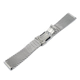 22mm Straight End Polished Mesh-Milan Watch Strap For Breitling