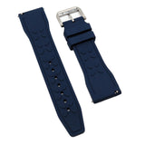 20mm, 21mm, 22mm Pilot Style Navy Blue FKM Rubber Watch Strap For IWC, Semi Square Tail, Quick Release Spring Bars