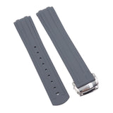 20mm Gray Curved End FKM Rubber Watch Strap For Omega and MoonSwatch