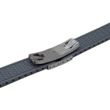 20mm, 22mm Curved End Gray FKM Rubber CTS Watch Strap, Quick Release Spring Bars
