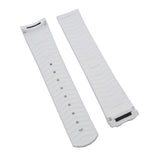 20mm White Curved End FKM Rubber Watch Strap For Omega and MoonSwatch