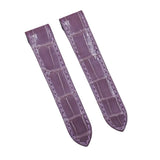 20mm, 23mm Amethyst Violet American Alligator Leather Watch Strap For Cartier Santos