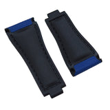 20mm, 21mm, 22mm Nylon Grain Blue FKM Rubber Watch Strap For Rolex