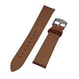 18mm, 20mm, 22mm Red Calf Leather Strap, Quick Release Spring Bars