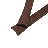 20mm, 22mm Curved End Brown FKM Rubber CTS Watch Strap, Quick Release Spring Bars