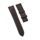 21mm Brown Matte Calf Leather Watch Strap For Patek Philippe Calatrava Pilot Travel Time