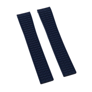 19mm Curved End Navy Blue FKM Rubber Watch Strap For Patek Philippe Aquanaut 5267 etc.