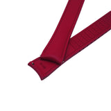 20mm, 22mm Curved End Red FKM Rubber CTS Watch Strap, Quick Release Spring Bars