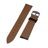 18mm, 20mm, 22mm Black Calf Leather Strap, Quick Release Spring Bars