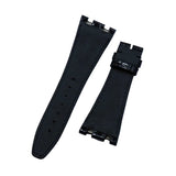 28mm Waxed Black Alligator Leather Watch Strap For Audemars Piguet Royal Oak Offshore