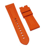 22mm, 24mm Nylon Grain Orange FKM Rubber Watch Strap For Panerai