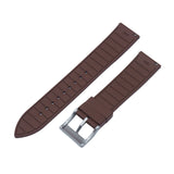 20mm, 22mm Mosaic Pattern Brown FKM Rubber Watch Strap, Quick Release Spring Bars