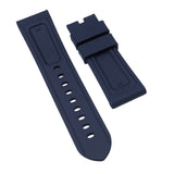 22mm, 24mm Nylon Grain Navy Blue FKM Rubber Watch Strap For Panerai