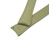 20mm, 22mm Curved End Khaki FKM Rubber CTS Watch Strap, Quick Release Spring Bars