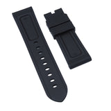 22mm, 24mm Nylon Grain Black FKM Rubber Watch Strap For Panerai